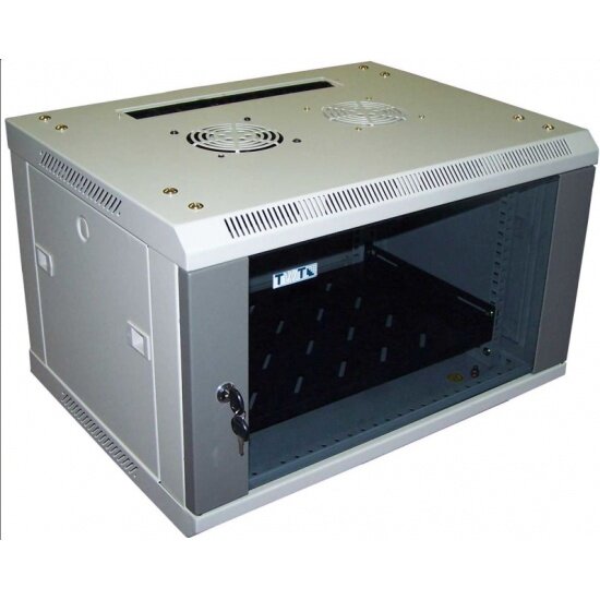 Шкаф настенный LANMASTER Pro 19' 9U 600x450 серый 2 части (TWT-CBWPG-9U-6x4-GY)