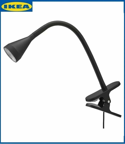 Лампа светодиодная с зажимом икеа нэвлинге, 1.9 Вт, черный. IKEA NAVLINGE