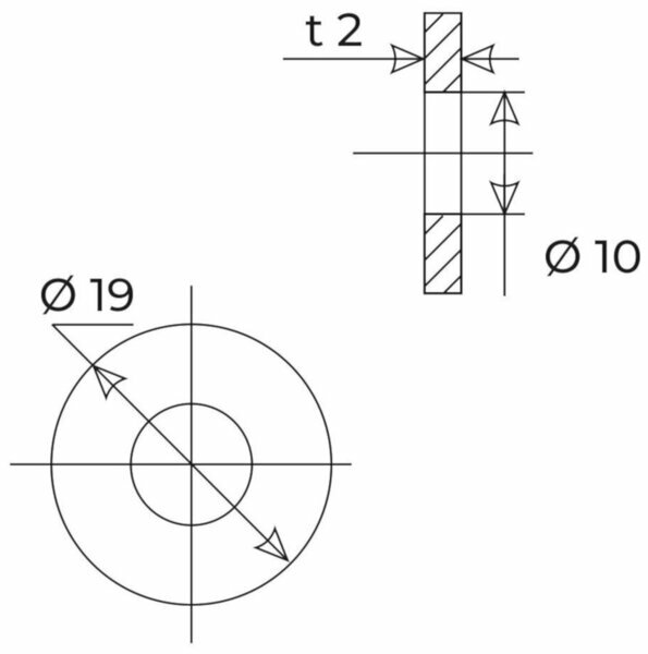 Уплотнительная прокладка резиновая 1/2" дюйма (10,5*19мм) 10 шт.