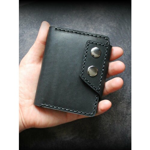 Кредитница натуральная кожа, 4 кармана для карт, черный