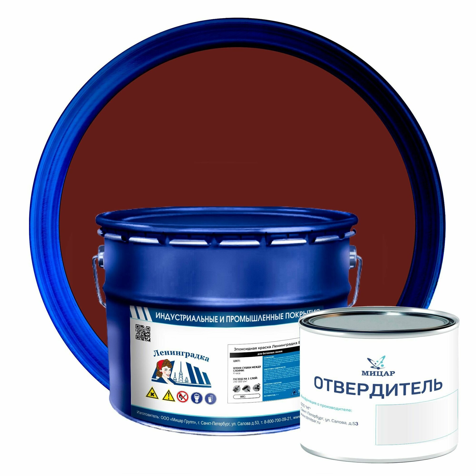 фото Сверхпрочная краска для бетон. полов 10 0.2 кг. - Ленинградка В10 - эпоксидная - быстросохнущая - самогрунтующаяся - не без запаха - стойкая к истиранию - атмосфероустойчивая - морозостойкая - матовая - применяется при t от 5 до 40 оС - цвет серый