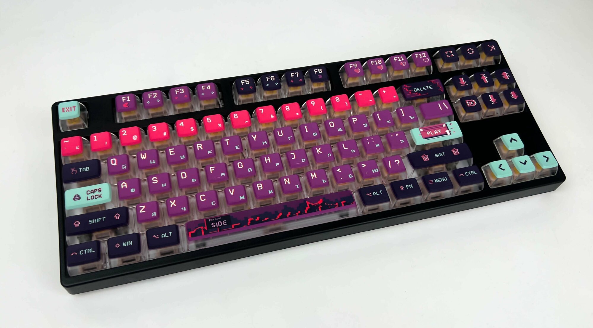 Бесшумная механическая клавиатура Geek Side S1 (Black) Outemu Silent Peach V2 Беспроводная TKL профиль ASA Hotswap RGB Черный