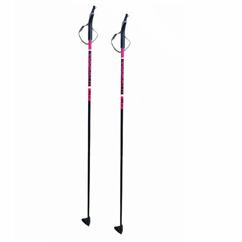 Палки лыжные Vuоkatti длина 145 см, 100% стекловолокно, черный/розовый