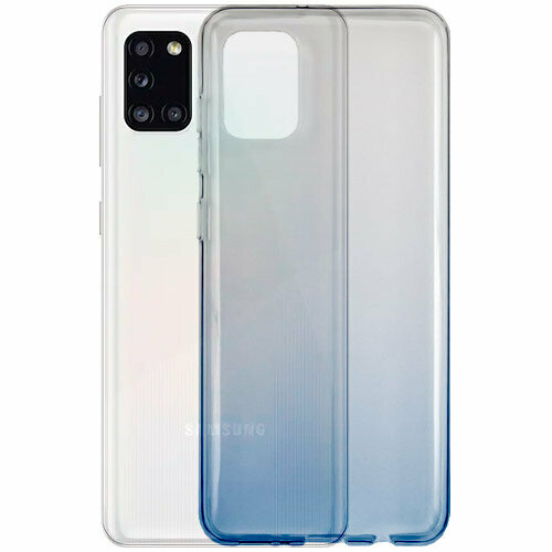 силиконовый чехол silicone case для samsung a315 galaxy a31 темно синий Чехол iBox Crystal для Samsung Galaxy A31 A315 силиконовый прозрачный синий градиент
