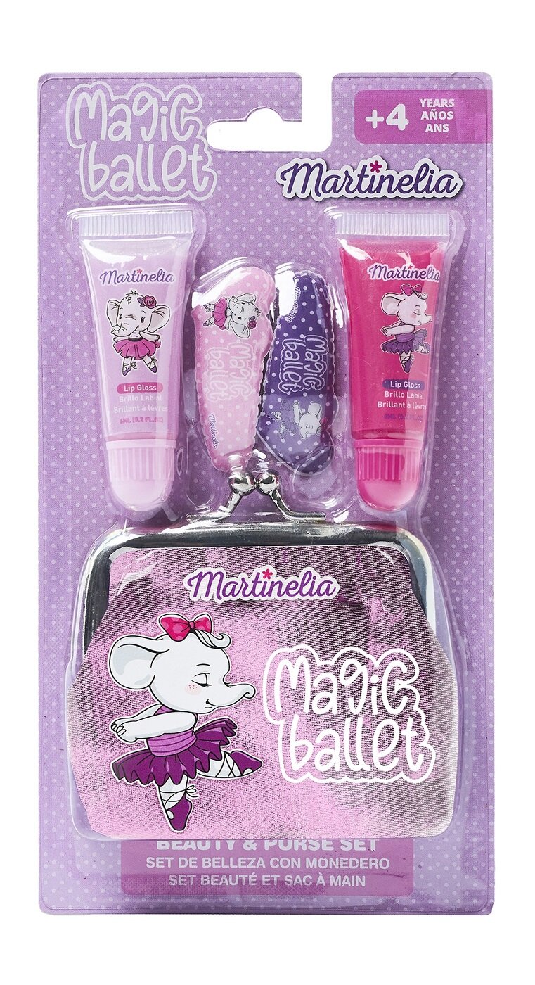 Набор бальзамов для губ с заколочками и кошельком Martinelia Magic ballet pulse set