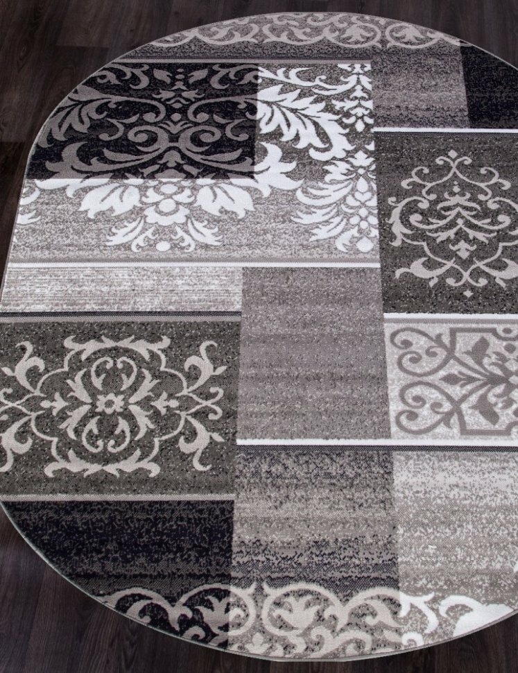 фото Ковер d216 - GRAY - Овал - коллекция SILVER (0.8 х 1.5 м)