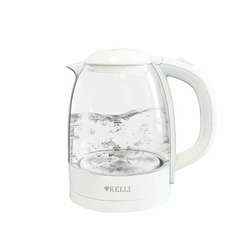 Стеклянный чайник Kelli KL-1386 Белый 2200Вт 1л 1586₽
