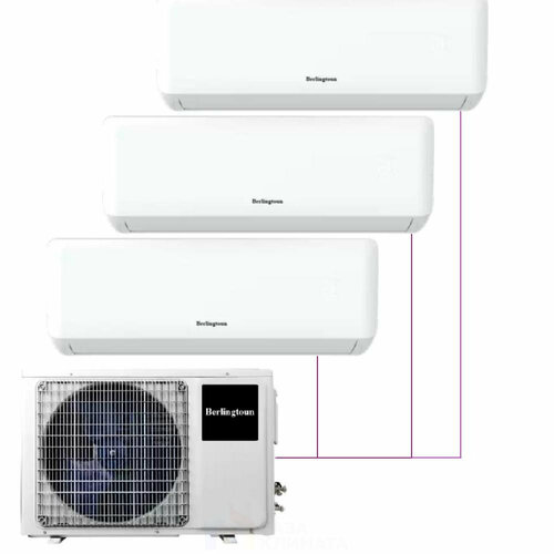 Мульти сплит-система настенная Berlingtoun BMI-07AIN1 / BMO-21/3AIN1 DC Inverter 7+7+7
