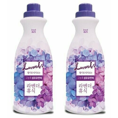 B&D Кондиционер концентрат для белья High Enrichment Fabric Softener Rose Soften, с ароматом лаванды, 1200 мл, 2 шт.
