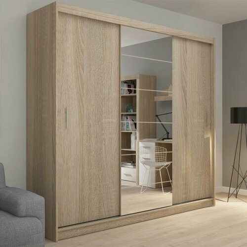 Изображение товара Шкаф-купе Амадеус-1 Дуб для одежды с зеркалом трехдверный 140*250*50