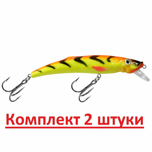 фото Воблер aqua machno 90mm, цвет 050 (огненная макрель), 2 штуки