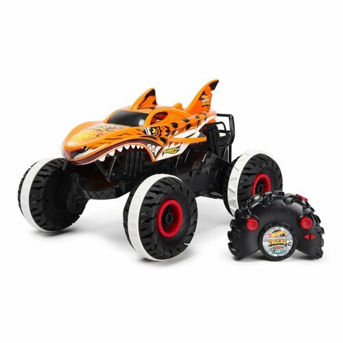 hot wheels машина tiger shark 1 43 2450 Машина Hot Wheels РУ 1:15 Monster Trucks Tiger Shark USB