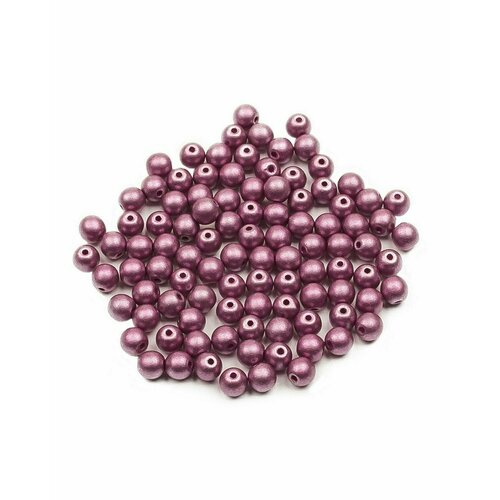 Стеклянные чешские бусины, круглые, Round Beads, 4 мм, цвет Alabaster Metallic Rose, 100 шт.