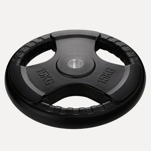 Изображение товара Диск обрезиненный с 3-мя хватами Voitto 15 кг, черный (d26) NEW