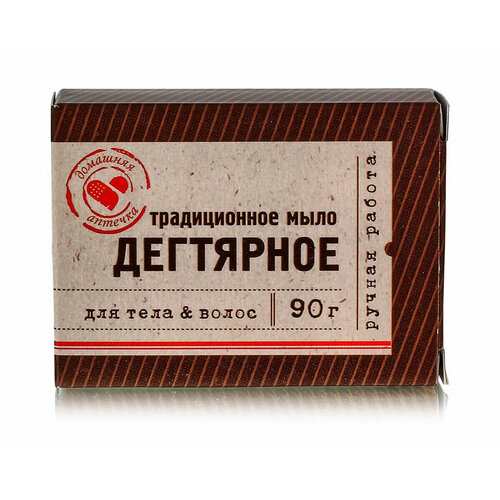 Мыло Дегтярное 90 гр березовый деготь природный антисептик обеззараживает для жирных корней волос при акне угрях воспалениях на коже 237₽