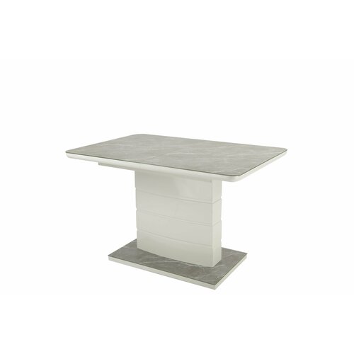 Стол обеденный La-Alta DT200 140/180*80*76 Стекло под мрамор/Серый
