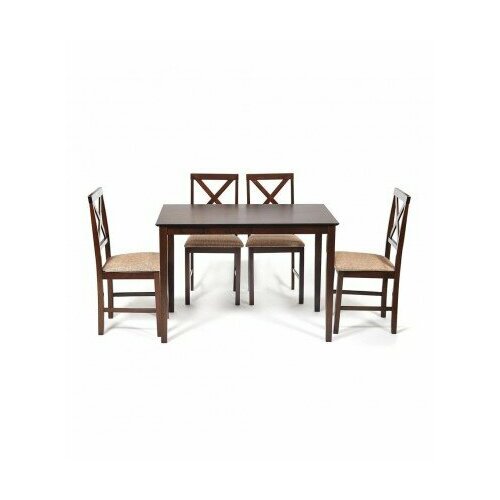 Обеденный комплект эконом Хадсон (стол + 4 стула)/ Hudson Dining Set капучино