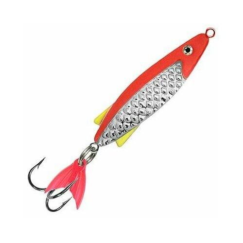 Блесна для рыбалки AQUA тобик 6,0g цвет 03 (серебро, красный металлик), 1 штука