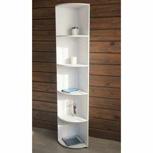 Стеллаж угловой открытый Hesby Сидней боковая пристройка Размер 205х36х36см Цвет белый 5645₽