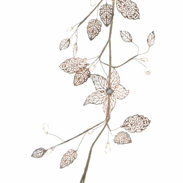 фото Kaemingk Декоративная гирлянда Кружевные Пуансеттии 120 см 706405