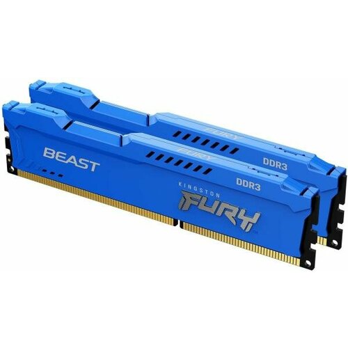 Оперативная память для компьютера 16Gb 2x8Gb PC3-12800 1600MHz DDR3 DIMM CL10 Kingston FURY Beast Blue KF316C10BK216 954500₽