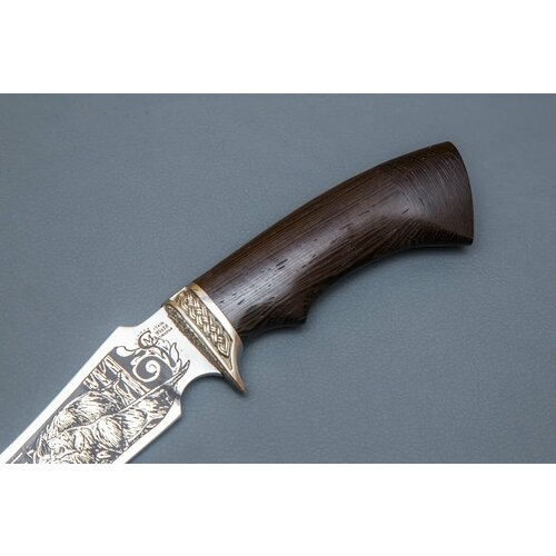 фото Складной нож из дамасской стали «тунгус», рукоять венге кузница сёмина юрия михайловича