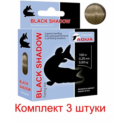 фото Леска для рыбалки aqua black shadow 0,25mm 100m ( 3 штуки )