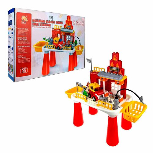 1Toy Игровой набор Столик конструктор Пожарная станция 1toy 200870206 игровые наборы efko раскладывающийся игровой набор пожарная станция с аксессуарами и фигуркой пожарного