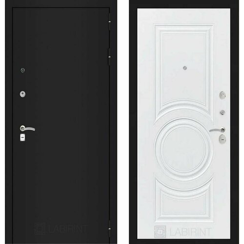 Входная дверь Labirint Classic Шагрень черная 23 Белый софт 880x2050, открывание правое входная дверь labirint classic шагрень черная 24 графит софт 880x2050 открывание правое