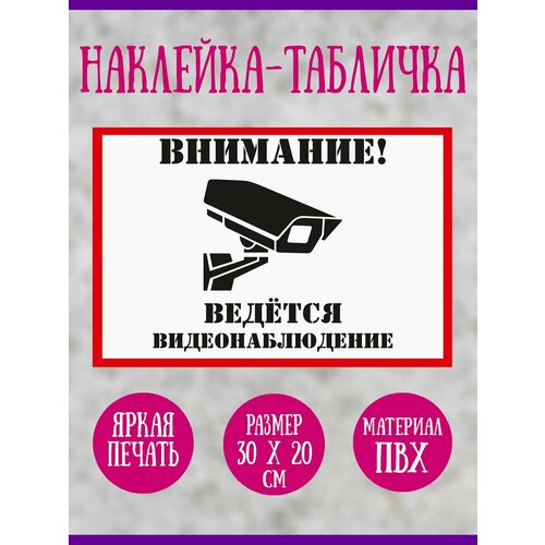 Наклейка RIForm Уличная камера Ведётся видеонаблюдение 30х20 см 1шт 21900₽