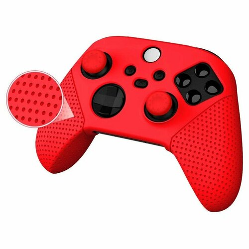 Силиконовый чехол DOBE для геймпада XBOX Series X|S Wireless Controller + 2 накладки на стики (красный) TYX-0626 силиконовый чехол dobe для геймпада xbox series x s wireless controller 2 накладки на стики красный tyx 0626