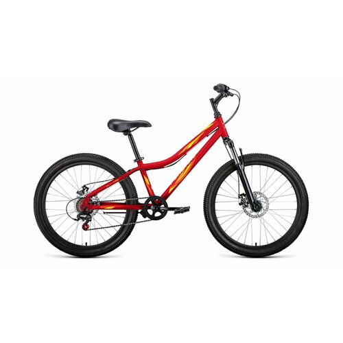 Велосипед 24 FORWARD IRIS 2.0 (DISK) (6-ск.) 2022 (рама 12) красный/желтый велосипед 26 forward iris 2 0 disk 18 ск 2022 рама 17 черный розовый