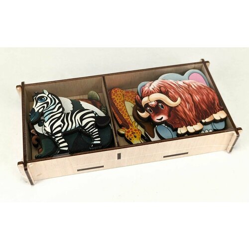 Нескучные Игры Набор Травоядные животные на магнитах в коробке 12 дет. арт.8532 /32 8532 набор грибы на подставке в дер коробке 36 дет арт 8448
