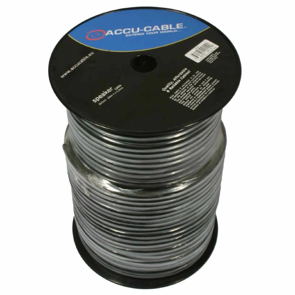 ADJ AC-SC4-2,5/100R Акустический кабель 4 x 2,5мм2, O11мм; цвет: черный. катушка 100 метров