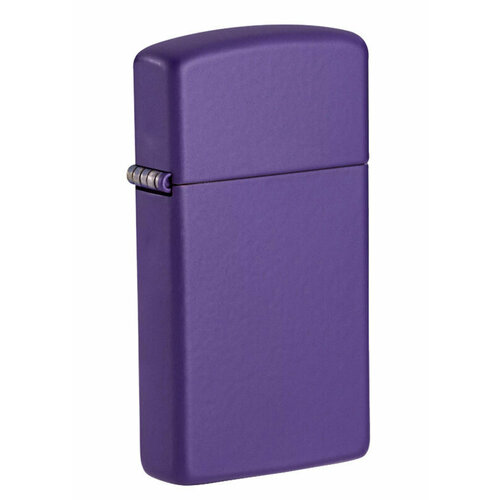 Зажигалка ZIPPO Slim с покрытием Purple Matte, латунь/сталь, фиолетовая, матовая, 29x10x60 мм зажигалка zippo slim 49123