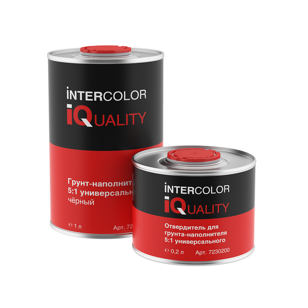 фото Грунт-наполнитель 5:1 универсальный IQ чёрный с отвердителем (1 л)