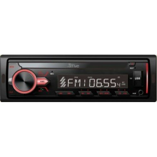 Автомагнитола FIVE F24R 1DIN./красная/USB/AUX/SD/FM/Bluetooth/4x50/