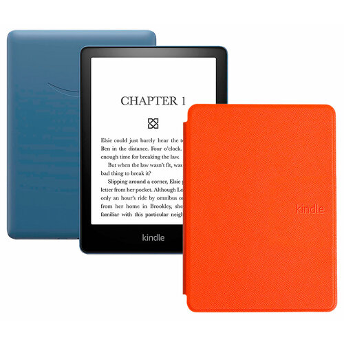 Электронная книга Amazon Kindle PaperWhite 2021 16Gb black Ad-Supported Denim с обложкой ReaderONE PaperWhite 2021 Orange