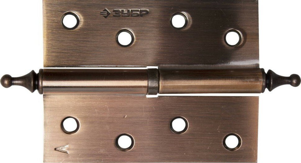 ЗУБР Петля дверная разъемная ЗУБР "эксперт", 1 подшипник, цвет ст. медь (AC), левая, с крепежом, 100х75х2,5мм, 2 шт, ( 37605-100-6L )