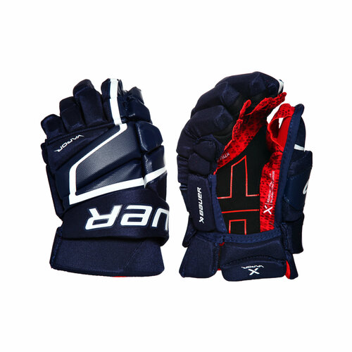 перчатки хоккейные bauer vapor 3x s22 int р 12 черно красный 1059959 Перчатки S22 VAPOR 3X GLOVE - INT NAV (13.0)