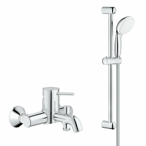 Смеситель для ванны Grohe BauClassic и душевой гарнитур, хром душевая штанга grohe tempesta classic 27524000 хром