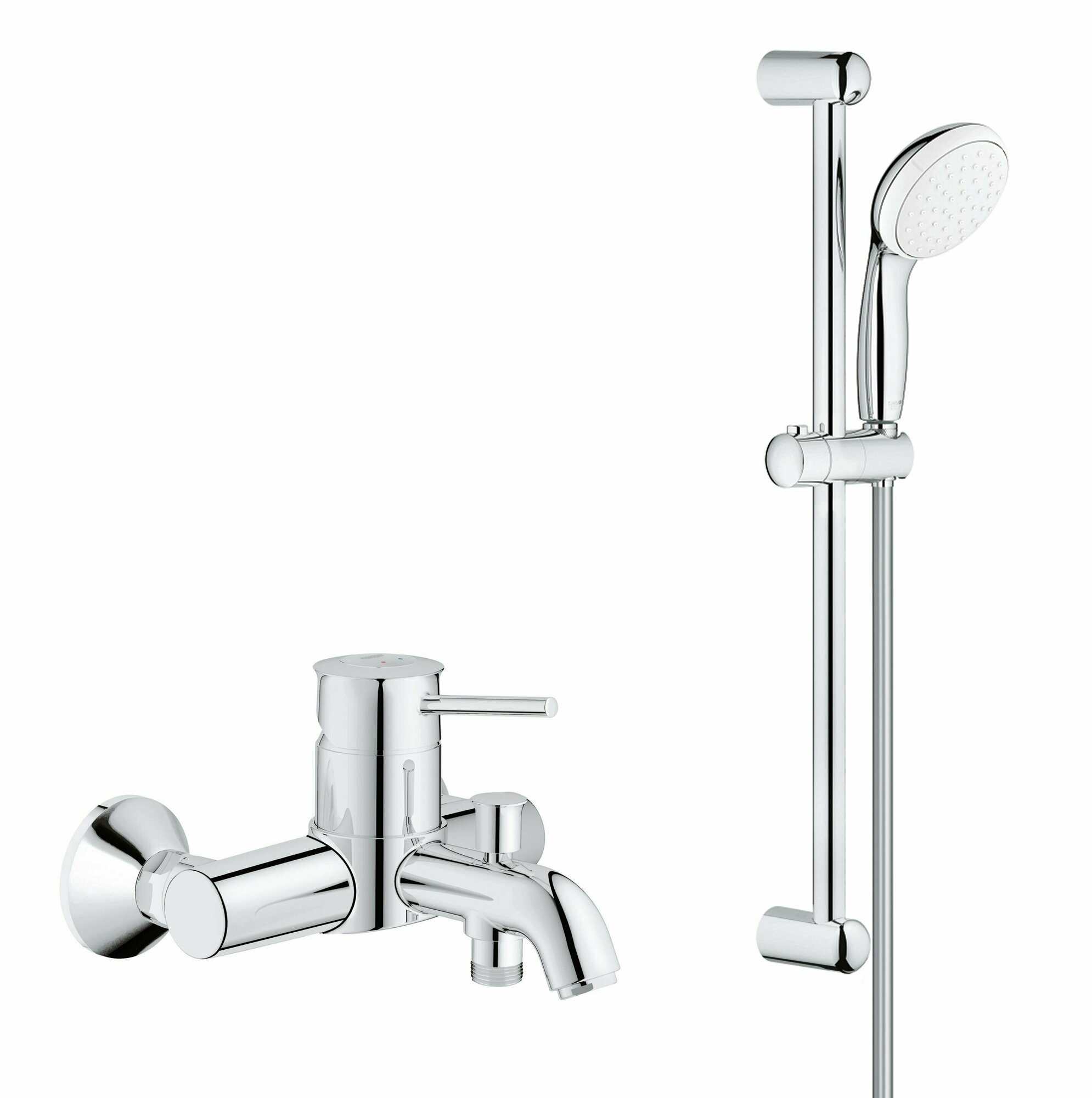 Смеситель для ванны Grohe BauClassic и душевой гарнитур хром