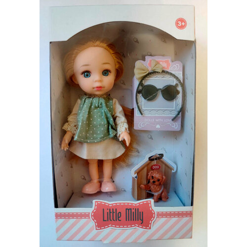 Little Milly Кукла 16 см рыжая с питомцем и аксессуарами (ободок, очки) 91055-C с 3 лет