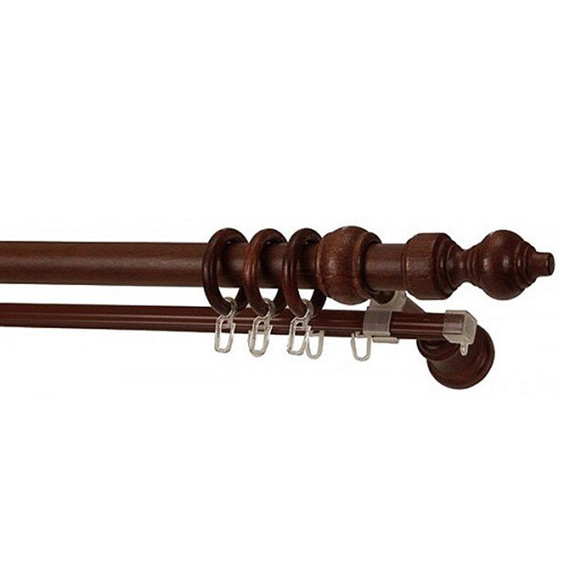 фото Карниз круглый настеный L=2,0 м "Дуб темный" 2-х рядный