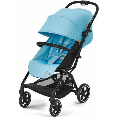 Cybex Eezy S+ 2 (Beach Blue на шасси Black с дождевиком бампером)