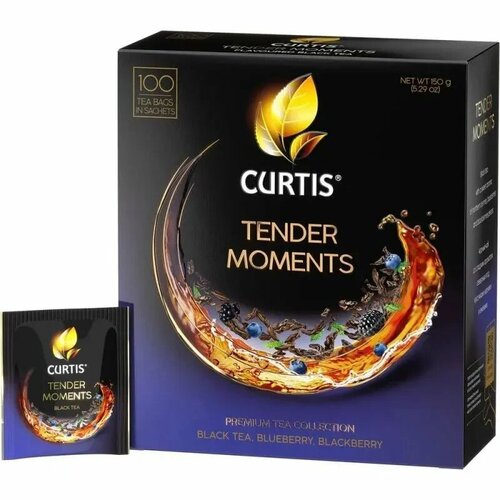 Чай Curtis "Tender Moments" черный со вкусом черники ежевики и мяты 100 пакетов по 1.5г, 2 шт