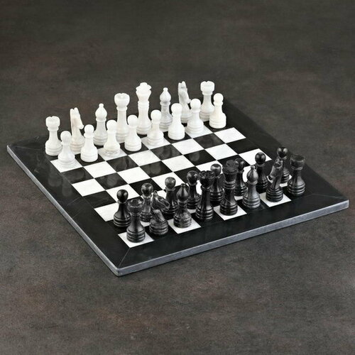 Шахматы Элит, белый/черный, доска 40х40 см, оникс