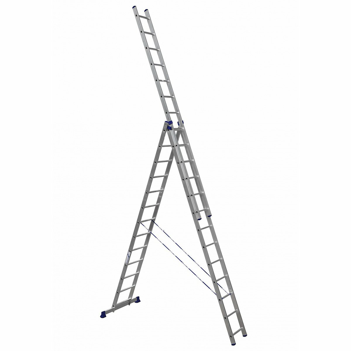 Лестница-стремянка трехсекционная Alumet H3 5313, алюминиевая, 3 x 13 ступеней, 3,66 - 8,7 м