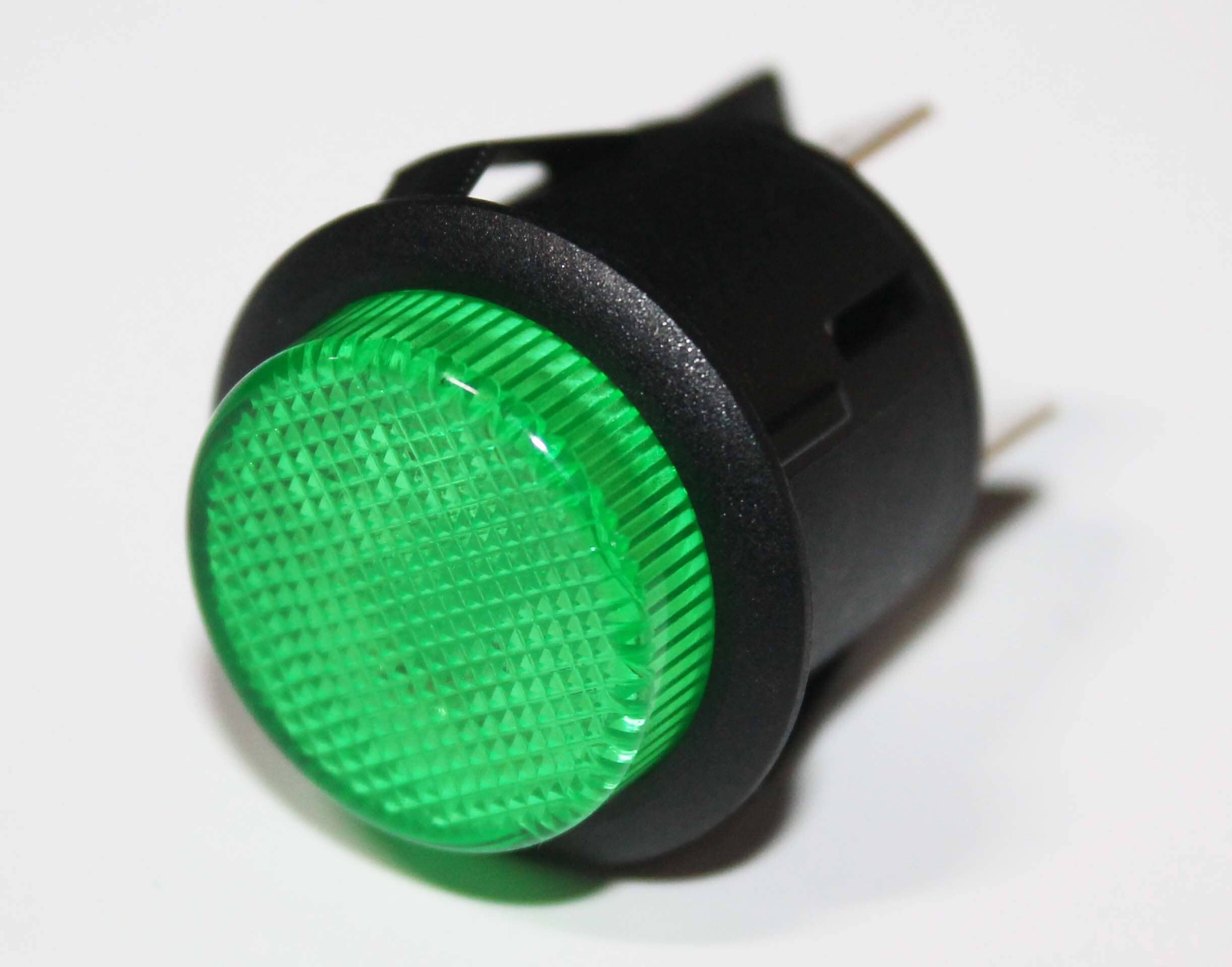 ВК кнопка ON-OFF Автоэлектроника (2-х поз.) 12В-20А зеленый индикатор с фиксацией
