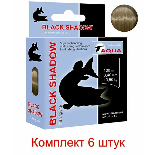 фото Леска для рыбалки aqua black shadow 0,40mm 100m (6 штук)